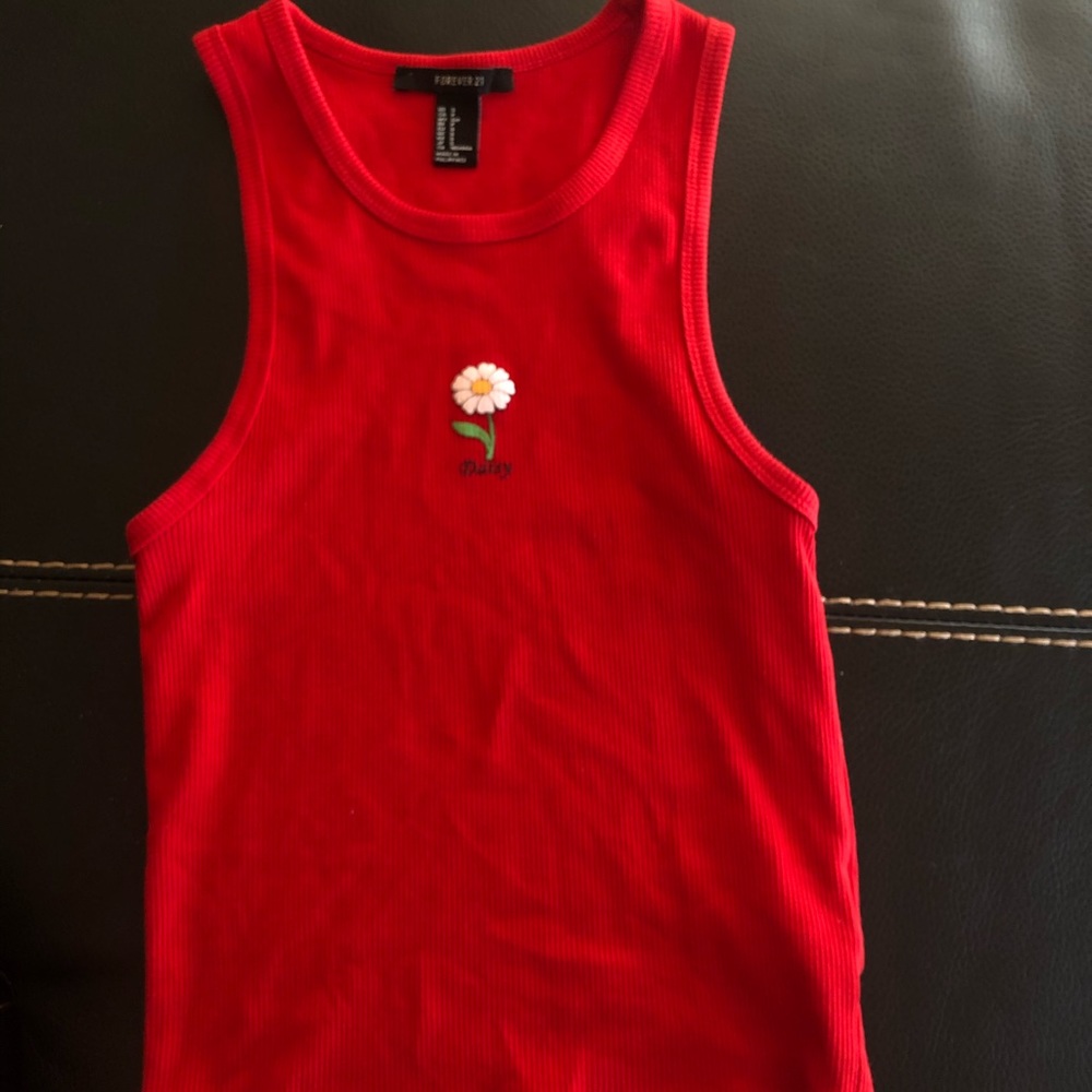 Red tank top